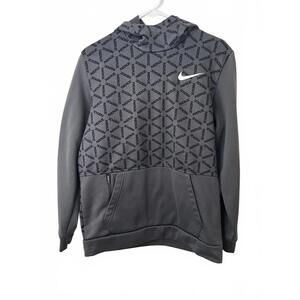 Nike NSW Mens Thermafit Logo Pullover Hoodie Gray Black - M